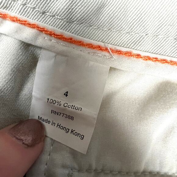 J. Crew Chino Shorts City Fit Mid Rise Light Stone Khaki Women's 4 Casual Cotton - Picture 4 of 9